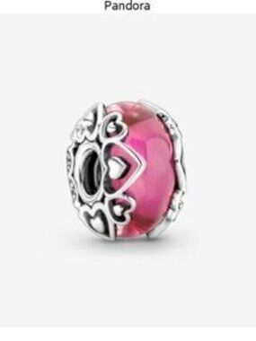Pandora Reveal Your Love Pink Murano Glass Charm